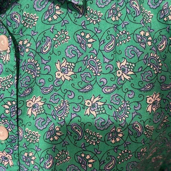 NWT!! J. Crew - Printed Cotton Mini Shirtdress - Green/White/Blue - Size 6 - Picture 5 of 10